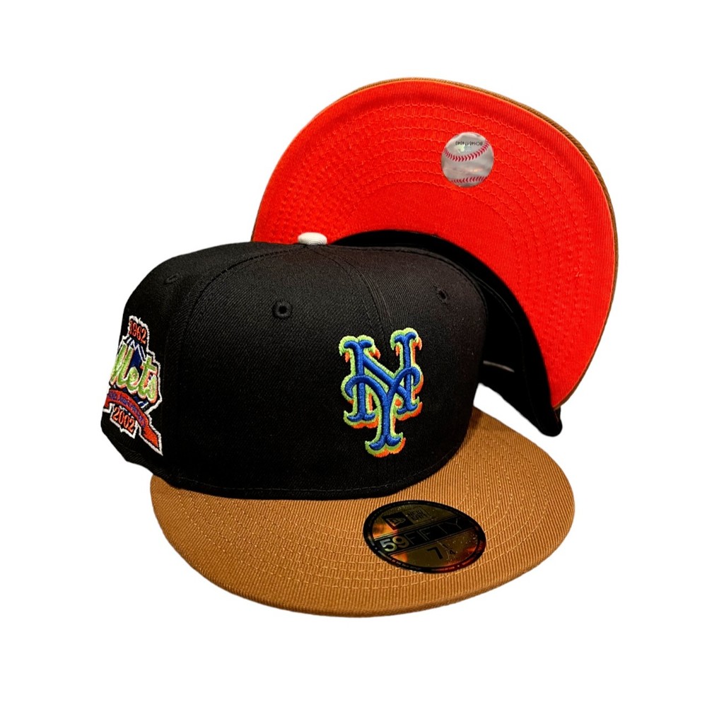 New Era New York Mets 59FIFTY Fitted Hat Cap 40th Anniversary Side Patch 7 3/8